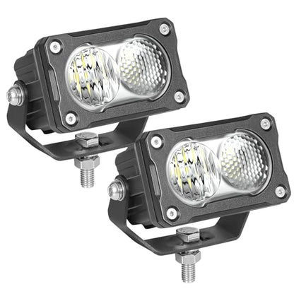 LED Pods Light Cube 3 Inch 2PCS Off Road Driving Bumper Light Bar Reverse Ditch Auxiliary Lights Backup LED Work Lights for Motorcycle Truck Pickup UTV ATV Boat 4x4 - color: White Driving Combo