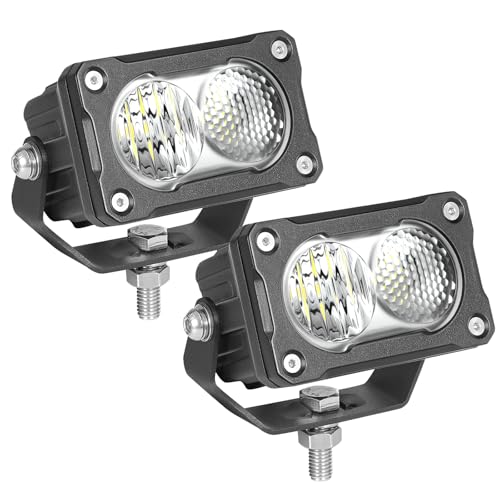 LED Pods Light Cube 3 Inch 2PCS Off Road Driving Bumper Light Bar Reverse Ditch Auxiliary Lights Backup LED Work Lights for Motorcycle Truck Pickup UTV ATV Boat 4x4 - color: White Driving Combo