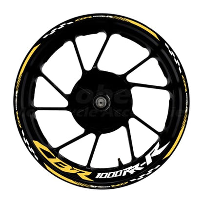 CBR 17 inch Wheel Rim Stickers Decals Tape Compatible with CBR1000RR-R 2004-2025 Motorcycle Reflective Rim Tapes Sticker Stripe(Ceep Yellow) - color: Ceep Yellow