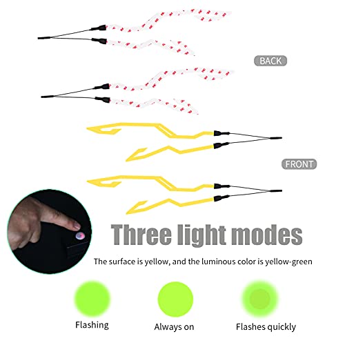 Yellow Motorcycle Helmet Light Kit, 3 Mode LED Night Riding Signal Helmet Light - color: yellow