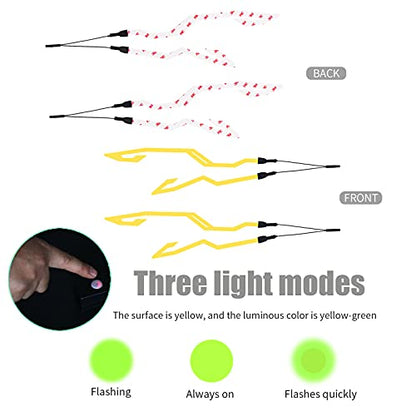 Yellow Motorcycle Helmet Light Kit, 3 Mode LED Night Riding Signal Helmet Light - color: yellow