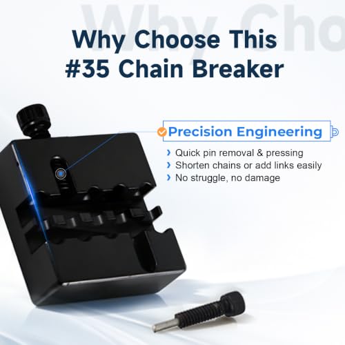 #35 Chain Breaker Tool Chain Breaker Motorcycle Replacement for #35 Roller Chain Mini Bike Go Kart Cart ATV Dirt Bike Scooter Quad Bicycle Mountain Electric Bike Parts Black - color: black