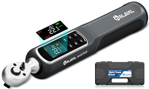 Digital Torque Wrench 0.4-22.1 Ft.Lb/0.5-30 Nm, 1/4 Drive Dual Direction Rachet Torque Wrench with Vibration, Buzzer and LED Alert, Electronic Torque Wrench for Bike Motorcycle Car Repair - size: 0.4-22.1 Ft.Lb/0.5-30 Nm-V