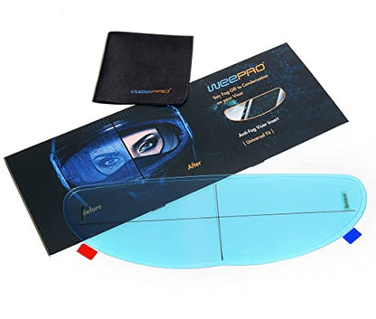 Motorcycle Helmet Visor Anti Fog Film,Helmet Face Shield Anti-fog Insert Film 3.66" x 10.7" | Fog-resistant Clear Visor For Riding in Humid Cold Weather,Easy to Install,No Glue Residue Left,Long-Term Effects,Ride Safe - size: Super Clear - Over 300 Second