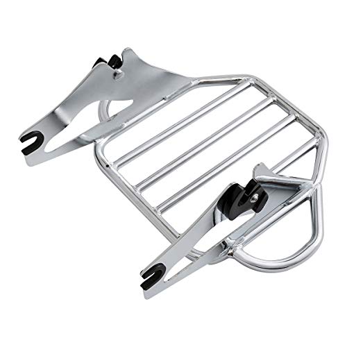 TCT-MOTORPARTS Detachable Backrest Sissy Bar w/Docking Hardware Kits Luggage Rack for Harley Touring Street Glide Road King 2014-2025 - color: Chrome #2(2014-2025)