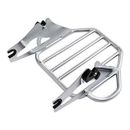 XFMT Motorcycle King Detachable Two-Up Luggage Rack for Harley Touring Road King Street Glide Road Glide Electra Glide 2009-Later, Chrome - color: Harp-Shape Luggage Rack-Chrome