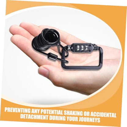 Mikikit Portable Helmet Lock Cable, Security Bike and Motorcycle Tamper-Proof Steel Wire Lock with Combination Code, Lightweight Alloy Spring for Outdoor Cycling and Motorbike Safety