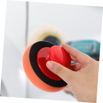 Car Wax Applicator Pad Set Kit with Plastic Handle for Polishing and Waxing Cars Motorcycles and Boats Durable Buffing Sponge for Body Repair and Detailing