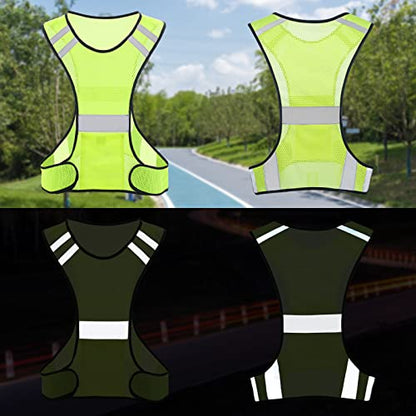 TCCFCCT Reflective Running Vest, High Visibility Running Gear with Large Pocket - color: 1 Pack Mesh Yellow