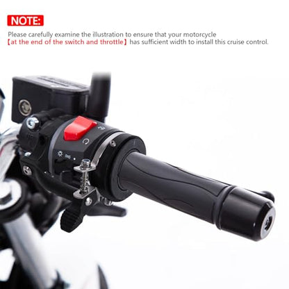 Universal Cruise Control Throttle Assist Thumb Throttle Lock Adapter Assist Clamp Kits Fits for Motorcycles, Motorbike with 7/8" and 1" Diameter Bars Handlebar Accessory Black