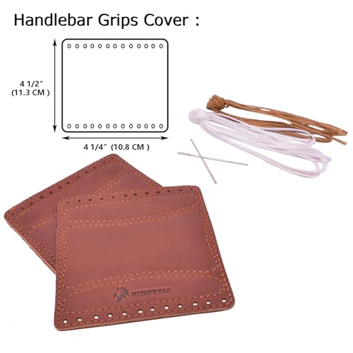 Leather Motorcycle Handlebar Grip Covers, No Fringe Brake Clutch Covers for HD Motorcycles - color: Brown: Handlebar + Lever Cover