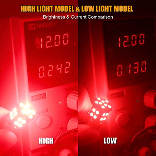 EBAIFUN Flashing 12V BAY15D 1157 LED Strobe Brake Light Brilliant Red Stop Tail Parking 2057 7528 1154 3496 2057A 1157A Dual Filament Base Replacement Bulb for Car Truck Motorcycle and Trailer 2-Pack