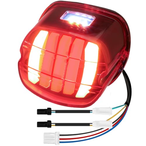 Smoked LED Rear Brake Tail Light with Integrated Turn Signals, Compatible with Harley Dyna, Road King, Electra Glide, Sportster, Heritage, Softail, Touring (Strip Red w/turn signal) - color: Strip Red w/turn signal