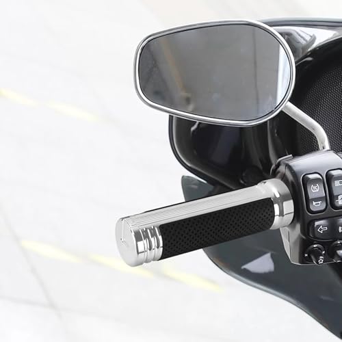 Motorcycle Hand Grips Handlebar Grips Fit for Harley Touring 2008-2025 Trike 2008-2025 Softail 2016-2024, 1 Inch Electronic Throttle Hand Grips - color: Chrome