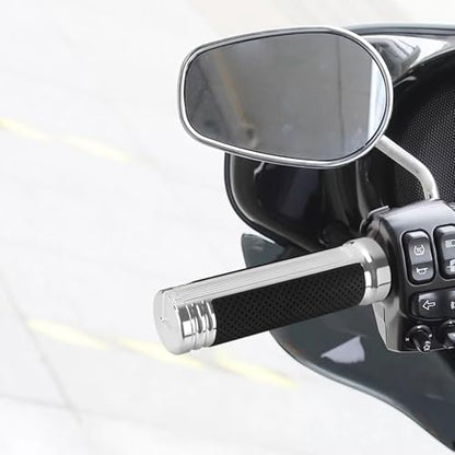 Motorcycle Hand Grips Handlebar Grips Fit for Harley Touring 2008-2025 Trike 2008-2025 Softail 2016-2024, 1 Inch Electronic Throttle Hand Grips - color: Chrome