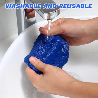Baderke 9 Pcs Car Windshield Cleaner Tool Kit with with Extendable Handle, Microfiber Towel Pads, Sponge, Ventilation Brush, Empty Spray Bottle for Auto Glass Wiper Suvs Rvs & Home Windows(Blue) - color: Blue