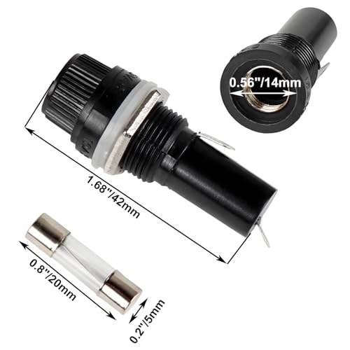 6pcs Panel Mounted Fuse Holder 6 * 30mm 10A 250VAC / 15A 125VAC Black Screw Cap Fuse Holder Equipped with 12pcs(6 * 10A + 6 * 15A) Fast Blowing Glass Tube fuses - style: wireless-6*30mm