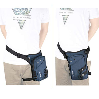 Waterproof Airsoft Tactical Drop Leg Pouch Bag Panel Motorcycle Bag - color: B-Navy