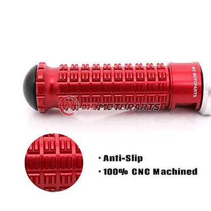 MC MOTOPARTS MPRO Red CNC Rider Foot Pegs Compatible with YZF R1 00-21 YZF R6 03-19 YZF R1M 15-21 R1S 16-19 - color: Red, size: No Extension