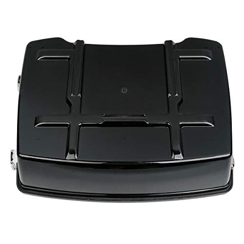 TCMT Chopped Motorcycle Trunk Backrest Pad Luggage Rack 2 Up Mount Rack Fit For Harley Touring 1997-2008 Road King Road Street Electra Glide Pack - color: Chopped Style A Black Rack