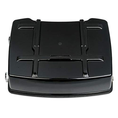 TCMT Chopped Motorcycle Trunk Backrest Pad Luggage Rack 2 Up Mount Rack Fit For Harley Touring 1997-2008 Road King Road Street Electra Glide Pack - color: Chopped Style A Black Rack