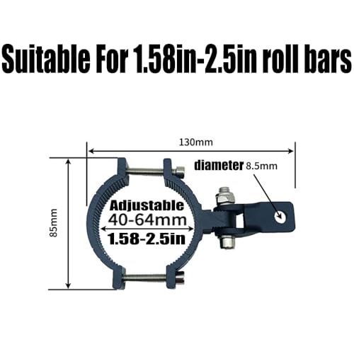 Motorcycle Spotlight Bracket, 2PCS Headlight Holder, Heavy-Duty Tube Clamp Mounting Bracket for 40mm-64mm ATV UTV Roll Bar (1.58-2.5 inch) - size: 1.58-2.5 inch