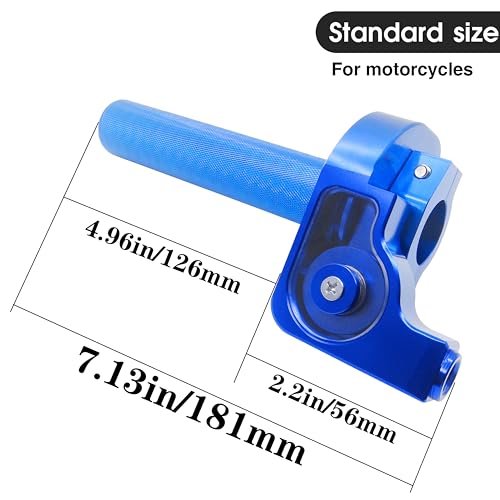Motorcycle Throttle Grip 7/8" 22mm CNC Aluminum Quick Twister with Throttle Cable for KLX CR CRF EXC XR CRF50 CRF230 50 110 125 230 250 Dirt Pit Bike Motocross Motorbike Quad ATV - color: Style-B-Blue