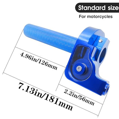 Motorcycle Throttle Grip 7/8" 22mm CNC Aluminum Quick Twister with Throttle Cable for KLX CR CRF EXC XR CRF50 CRF230 50 110 125 230 250 Dirt Pit Bike Motocross Motorbike Quad ATV - color: Style-B-Blue