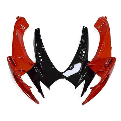 FLPRO ABS Plastic Fairing Kit Compatible for Suzuki 06 07 GSXR600 GSXR750 K6 2006 2007 GSX-R600 GSX-R750 Fairings Injection Motorcycle Bodywork Gloss Black Red Body Kit - color: Gloss Black Red-3