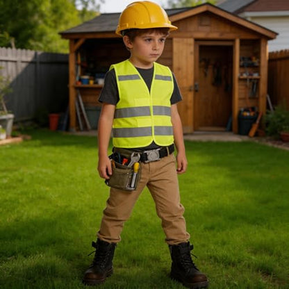Hi Vis Kids Safety Vest| Lightweight,Adjustable & Comfy |Toddler Safety Vest,Reflective Vest Kids,toddler construction vest for Cycling & Running XS/Y1 - color: Yellow, size: X-Small