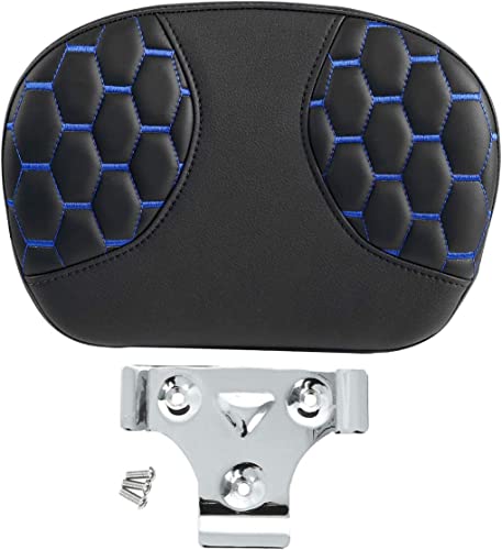 C.C. RIDER Sissy Bar Passenger Backrest Pad For Harley Touring Softail CVO Road Glide Street Glide Road King Electra Glide Softail Street Bob - color: Sissy Bar-Blue Stitching
