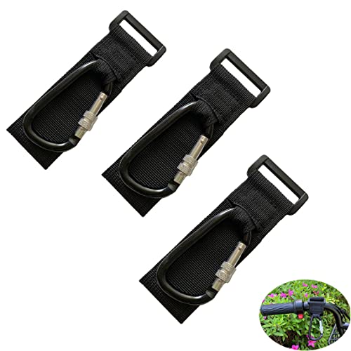 3 Pack Handlebar Hook Clamp Bike Hooks for Hanging Helmet Purse Diaper Bags D Clips Clasp Hanger Heavy Duty Strap Lock for Motorcycles Stroller Wheelchair Scooters Bicycles Vehicle Handle Bar
