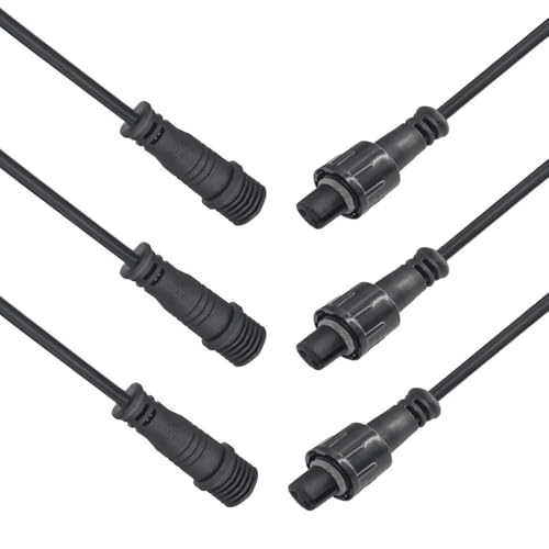 Waterproof Connector 2 Wire,22AWG 2Pin Male Female Plug LED Connector with IP68,30CM Extension Cable for Car,LED Strip Lights(3Pack) - size: 22AWG 2pin led connector