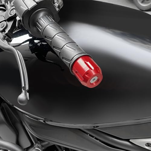 Motorcycle Bar Ends Plug For GSXR600 GSXR750 GSXR1000 R7 R6 R3 R9 R1 CBR650R CBR600RR CBR1000RR CRF1000L CBR600 F1/F2/F3/F4 MT07 MT09 RSV4 RS660 14-22mm CNC Handlebar Bar End Plugs Caps - color: Red
