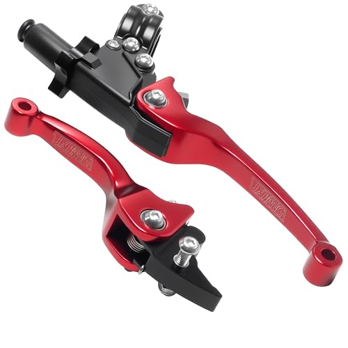 7/8inch 22mm Universal Motorcycle Clutch Brake Lever Folding Levers for 50/110/125/140/150cc Dirt Pit Bike SSR RFZ 125 DBX18/19 Xpro Coolster Thumpstar Baja Apollo (Red) - color: Red