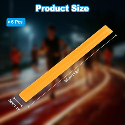 PATIKIL Reflective Slap Bands, Reflector Band Snap Bracelet Armbands High Visibility Safety Reflectors Wrist Strap Strips for Night Jogging Cycling Running - color: Yellow