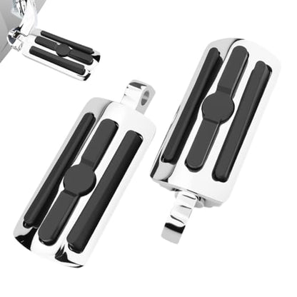 TSUNG Motorcycle Foot Pegs Passenger Footpegs Male Mount Foot Rest Pedal Compatible with Harley Davidson Touring Street Glide Road King Road Electra Glide Sportster Dyna Softail (B-Chrome) - color: B-Chrome