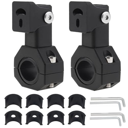 Windance 2pcs Light Bar Mounting Bracket,Aluminum Alloy Clamp for Driving Fog Auxiliary Lights Sotlight , 360 Degree Adjustment Horizontal Bull Bar Tube Clamp Mounting Bracket