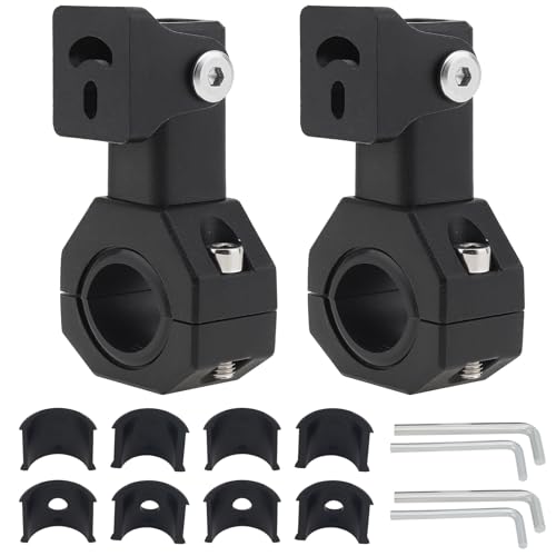 Windance 2pcs Light Bar Mounting Bracket,Aluminum Alloy Clamp for Driving Fog Auxiliary Lights Sotlight , 360 Degree Adjustment Horizontal Bull Bar Tube Clamp Mounting Bracket