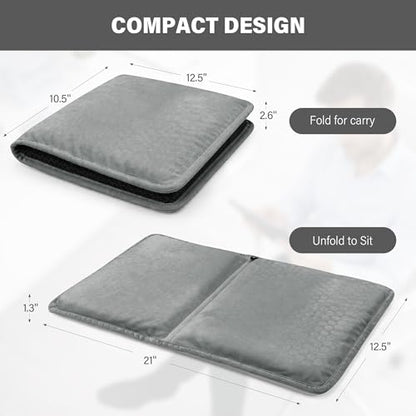 SPRING SEAON Large Gel Seat Cushion for Pressure Relief – Honeycomb Buffer Design with Extra Thick Filling, Anti-Slip Bottom, Perfect for Long Sitting, Travel, Airplane and Daily Comfort (Gray) - color: Gray