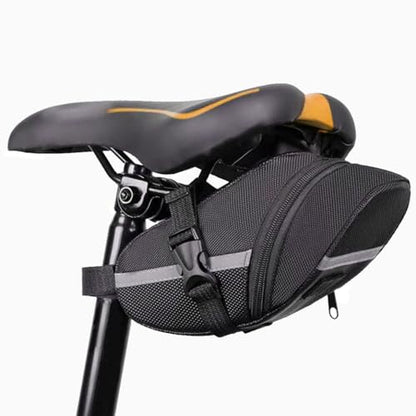 BlueSunshine Bicycle Strap-On Bike Saddle Bag Under Seat Bag Cycling Bag (Black)