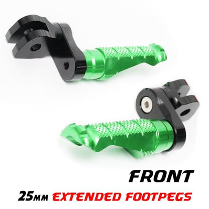 MCMOTOPARTS R-FIGHT Red Front Footpegs 25mm Lowering Foot Pegs Compatible with ER-6F 2006-2008 06 07 08 - color: Red, size: 1 inch Extension (25mm)