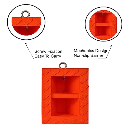 Wheel Chocks, Heavy Duty Wheel Chock with Handle，Rubber Wheel Chocks for Boat Trailers, RV, Truck, Camper, 2 Pack (Orange) - color: ORANGE-2