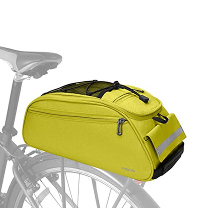 MOSISO Bike Rack Bag, Waterproof Bicycle Trunk Pannier Rear Seat Pouch Cycling Bike Carrier Backseat Storage Luggage Saddle Shoulder Bag - color: Yellow