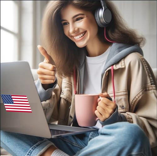 Reflective American Flag Stickers - 3-Pack, 5x3 Inches - Durable & Waterproof Decals for Vehicles & Personal Items，Car Bumper/Truck/Motorcycle/Helmet/Laptop/Window/Water Bottle/Mail Box