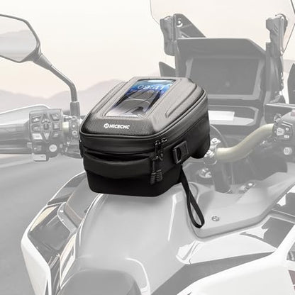 NICECNC Quick-Release Motorcycle Tank Bag - Bike Tanklock Bag Compatible with Honda CRF1100L Africa Twin 20-26, 6L Scratch-Proof Push-Pull Lock System, Waterproof with TPU Phone Window & 3 Carry Modes