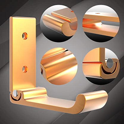 6Pcs 3'' Folding Coat Hooks Gold Foldable Hooks Aluminum Alloy Wall Hooks Headphones Holder Wall Mounted with 12pcs Screws Set for Hanging Coats, Bags, Hat, Towel, Keys - color: Gold