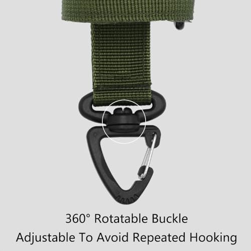 SagaSave Pack of 2 Tactical Gear Glove Holder Strap Heavy Duty Belt Keeper Clip Key Holder with 360° Rotating Buckle for Mountaineering, Hiking, Gardening, Work - color: Khaki