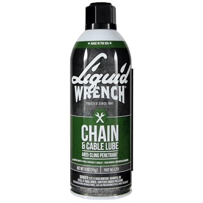Liquid Wrench Chain Lube – Heavy Equipment, Motorcycle, ATV or Bike Chain Lube Spray – Reduces Friction, Prevents Corrosion, Long-Lasting Protection with Solid Lubricant – 11 oz (Case of 12)