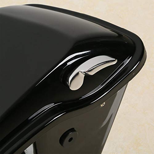 XMT-MOTO 5 inch Extended Stretched Hard Saddlebags w/Latch Keys Fit for Harley Touring Models FLT FLHT FLHTCU FLHRC Road King Road Glide Street Glide Electra Glide Ultra-Classic 2014-LATER - color: Gloss Black/black Latches, size: Stretched